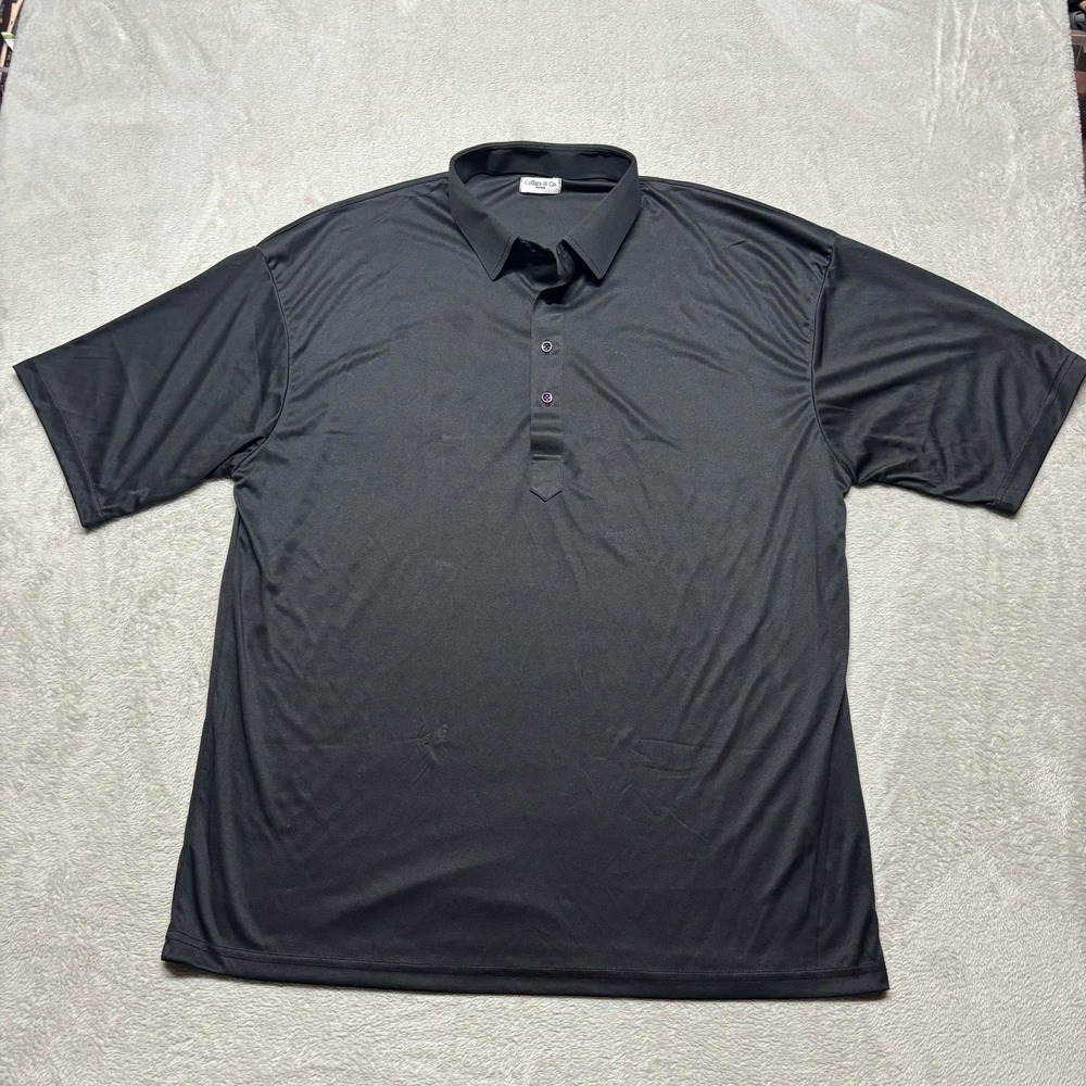 Collars & Co. Polo Shirt Mens 3XL Black Short Sleeve Dress Collar Performance